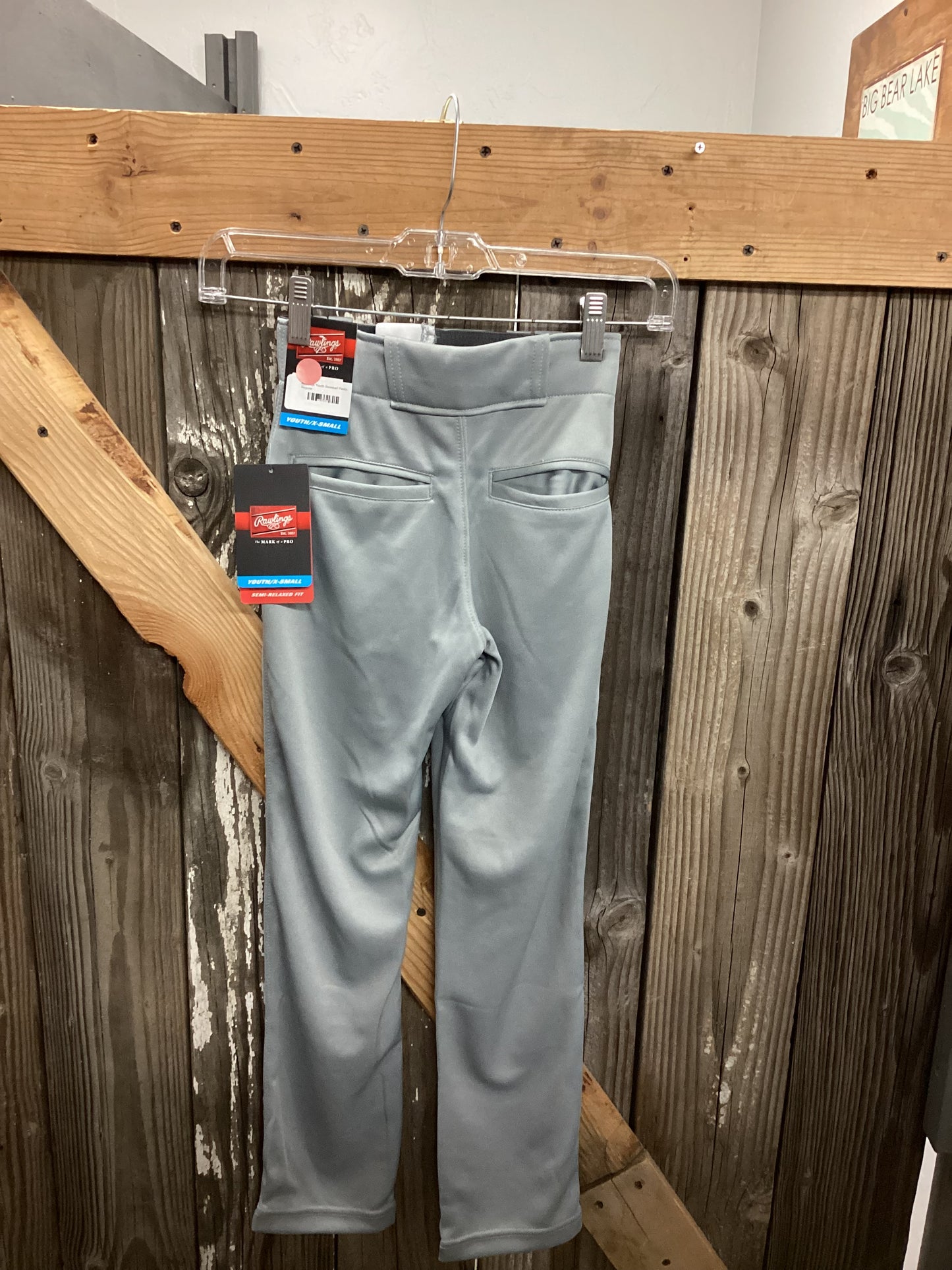 Rawlings Semi-Relaxed Fit Youth size X-Small Baseball Pant Gray