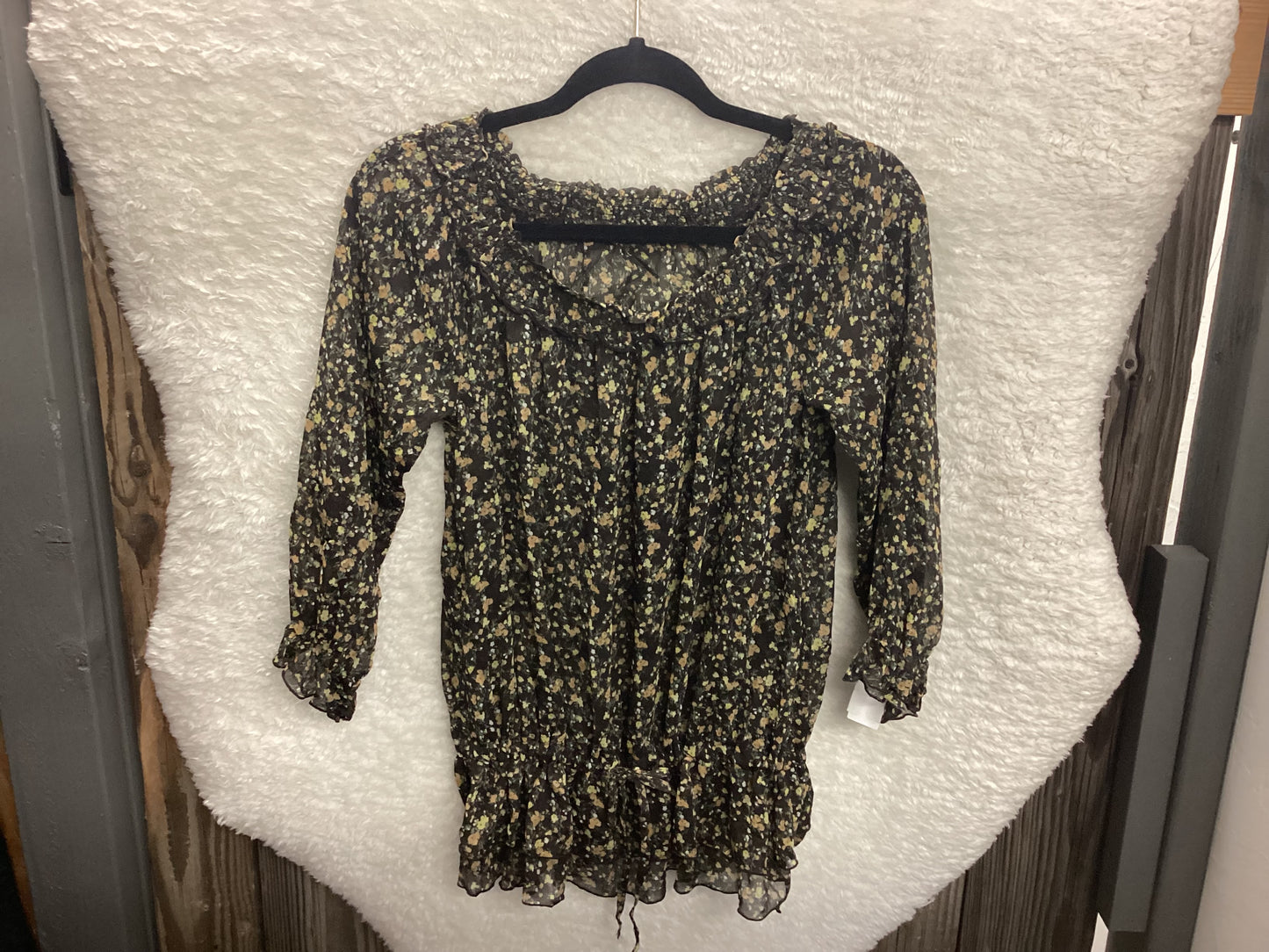 L & Beautiful Floral Top Womens size Small