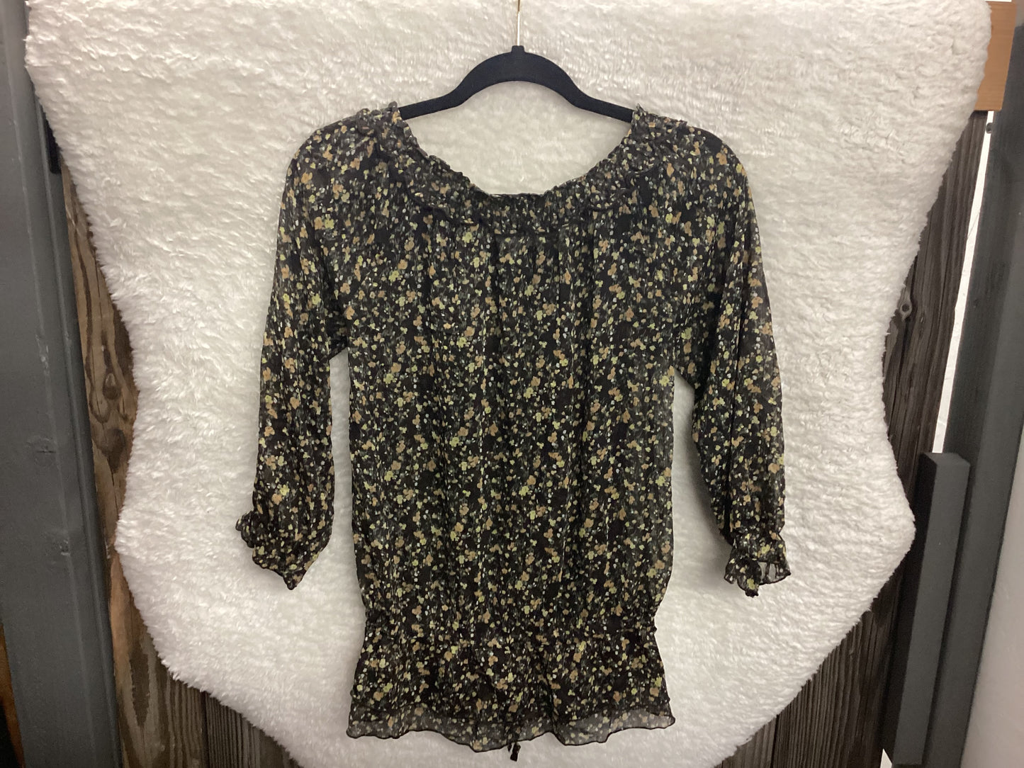 L & Beautiful Floral Top Womens size Small