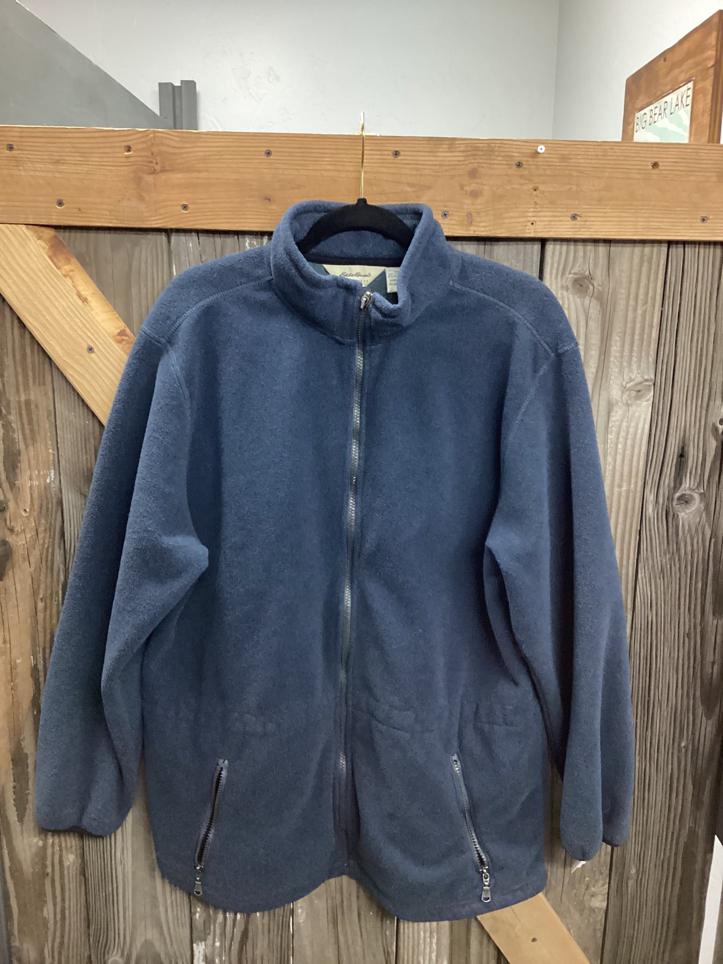 Eddie Bauer Polartec Zip Up Fleece Blue Mens size Large