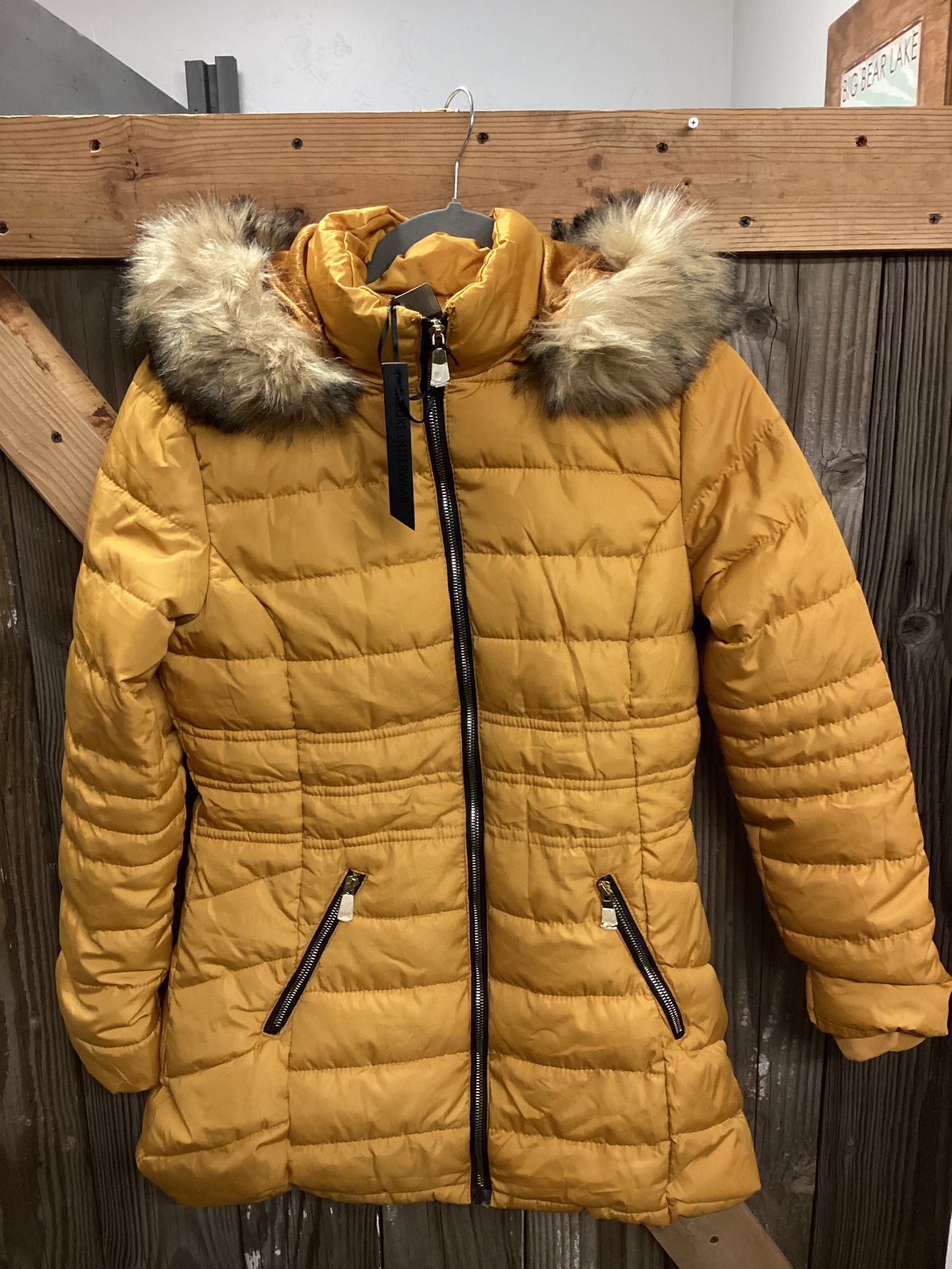 NWT Special One Puffer Jacket Mustard Womens size Small
