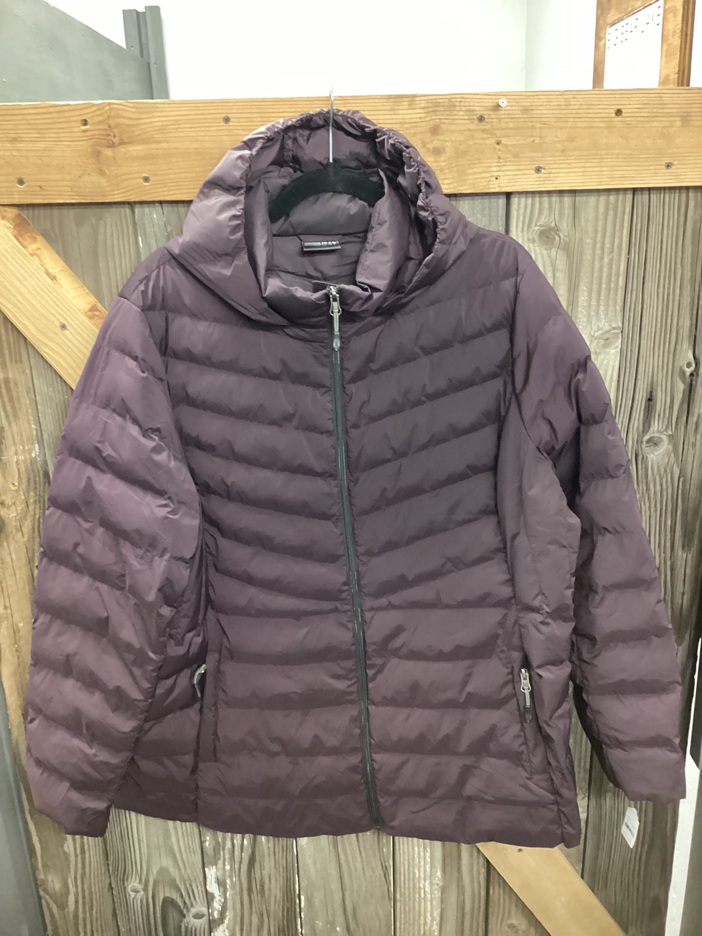 32 Degrees Heat Hooded Puffer Jacket Dark Purple Womens size XXL