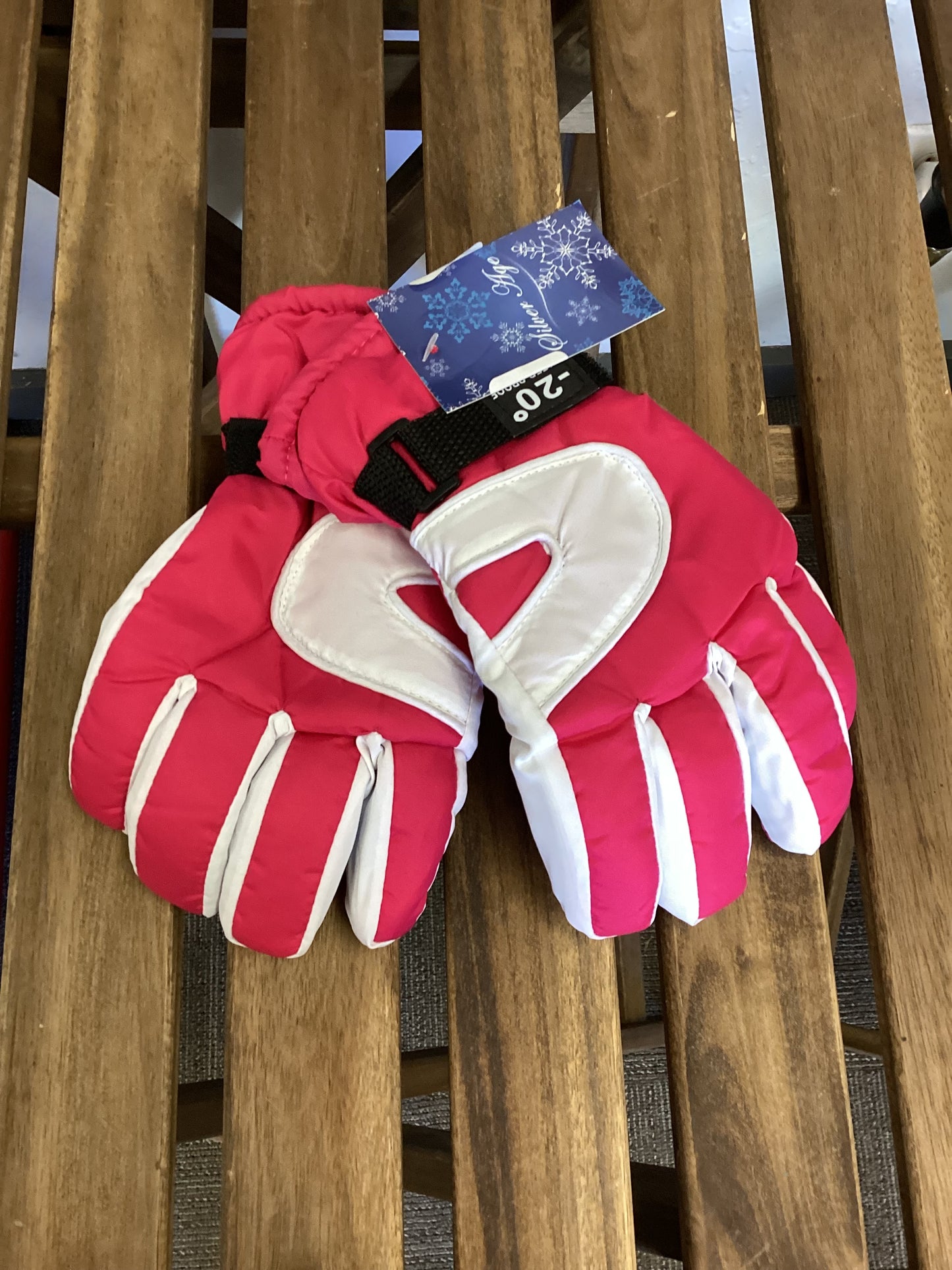 Kids Gloves White & Pink