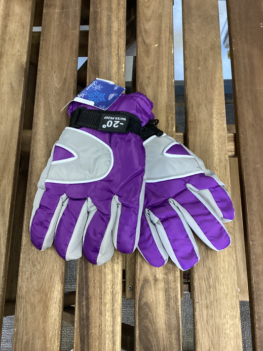 Kids Purple & Gray Gloves
