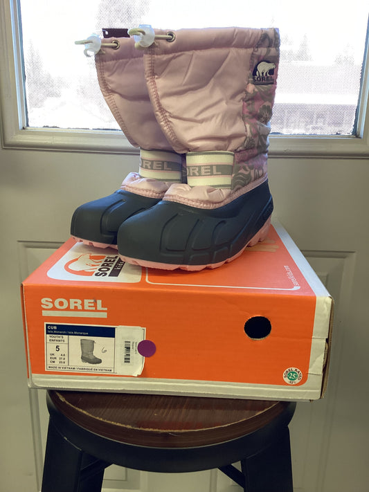 NEW Sorel Cub Youth Winter Snow Boots Isla/Monarch sz 5